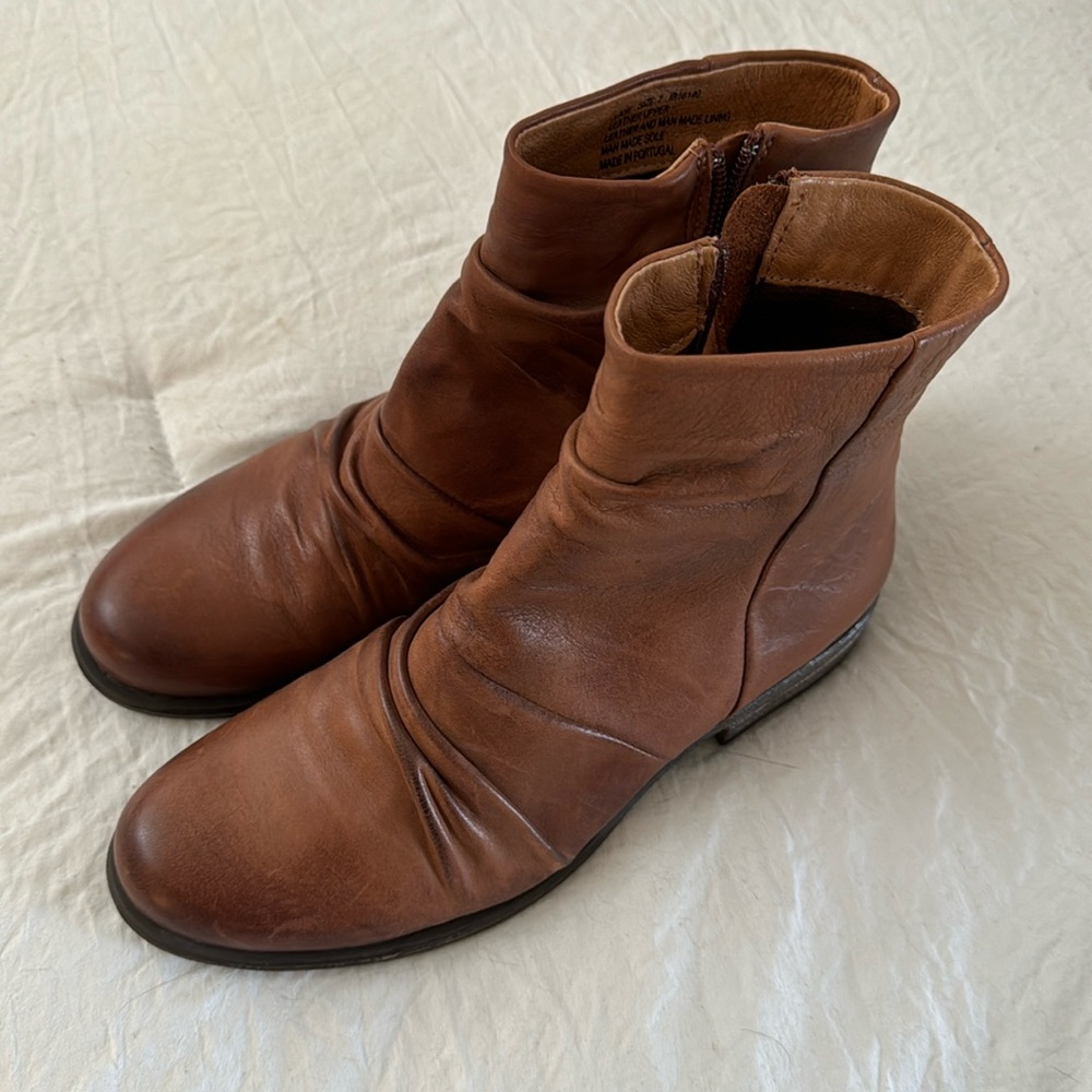 Miz Mooz Brown Leather Booties - Lane